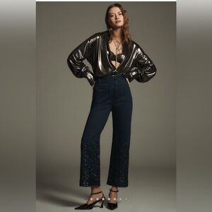 The Colette cropped high-rise wide leg jeans- NWT